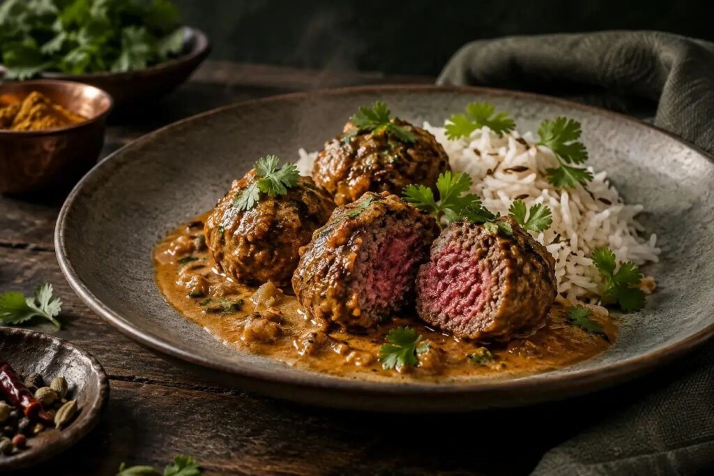 Boulettes de sanglier à l'indienne – recette de gibier sauvage dressée à l'assiette